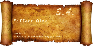 Siffert Alex névjegykártya