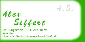 alex siffert business card
